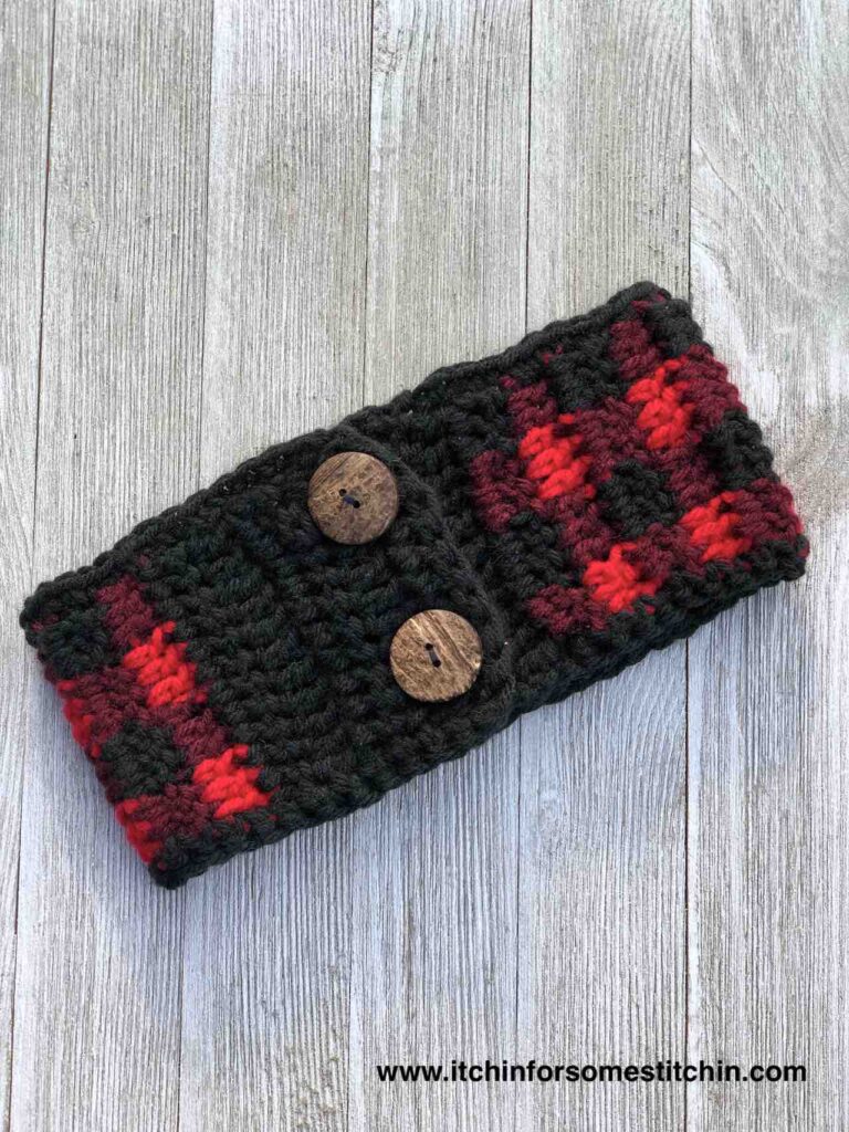 Simply Chic Plaid Ear Warmer by www.itchinforsomestitchin.com