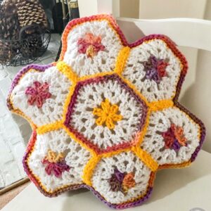 Granny Hexagon Crochet Pillow Pattern