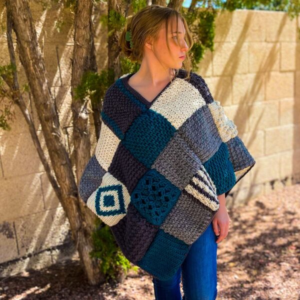 Crochet Granny Square Crochet Poncho Pattern by Itchin' for some Stitchin'