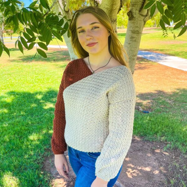 Crochet Two Toned Sweater Pattern 5