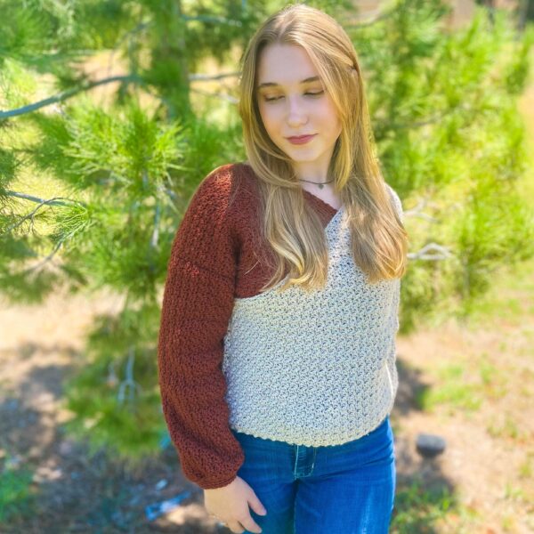 Crochet Two Toned Sweater Pattern 15