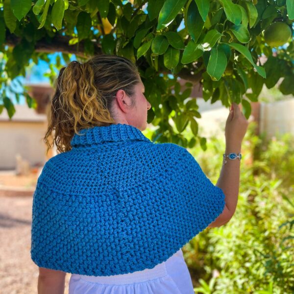 Dahlia Capelet Split Collar Back View