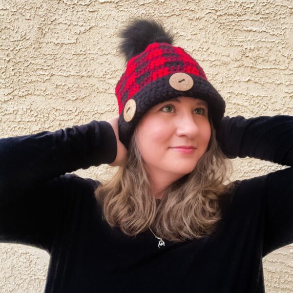 Simply Chic Buffalo Plaid Crochet Beanie