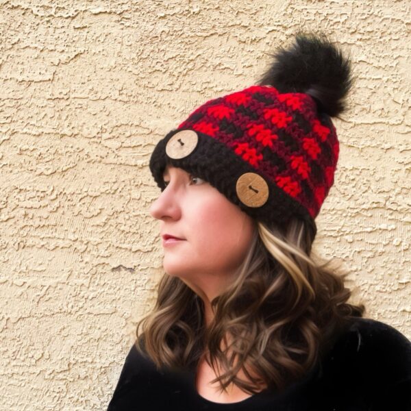 Simply Chic Buffalo Plaid Crochet Beanie
