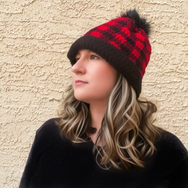 Simply Chic Buffalo Plaid Crochet Beanie