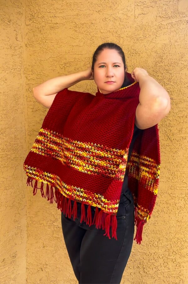 The Scarlet Sky Square Poncho