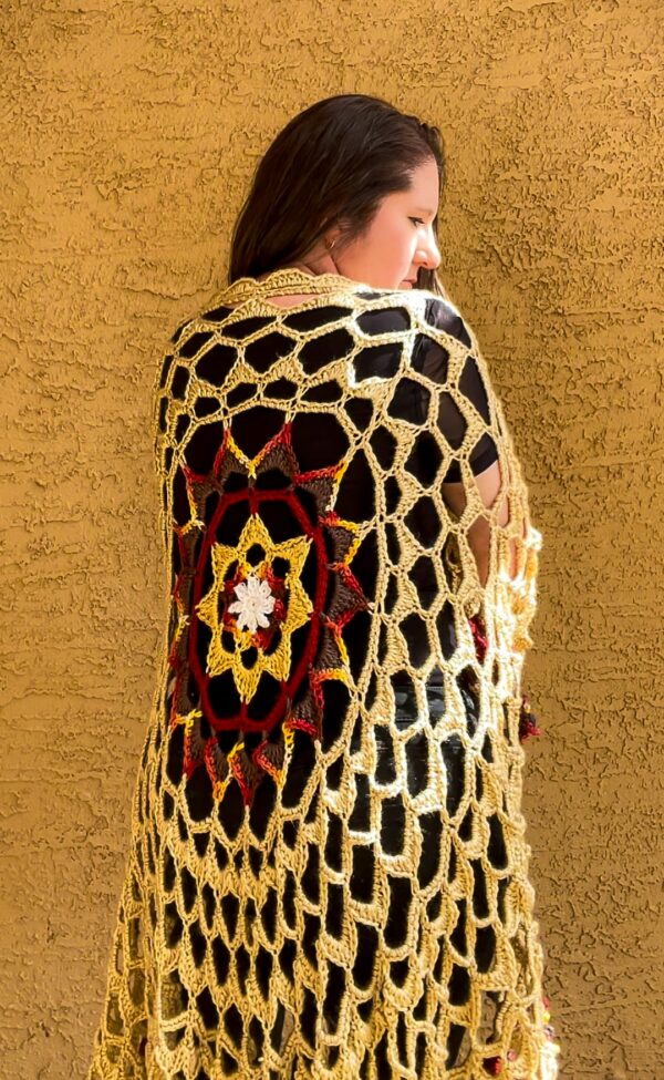 Stella Mandala Asymmetrical Circle Crochet Poncho